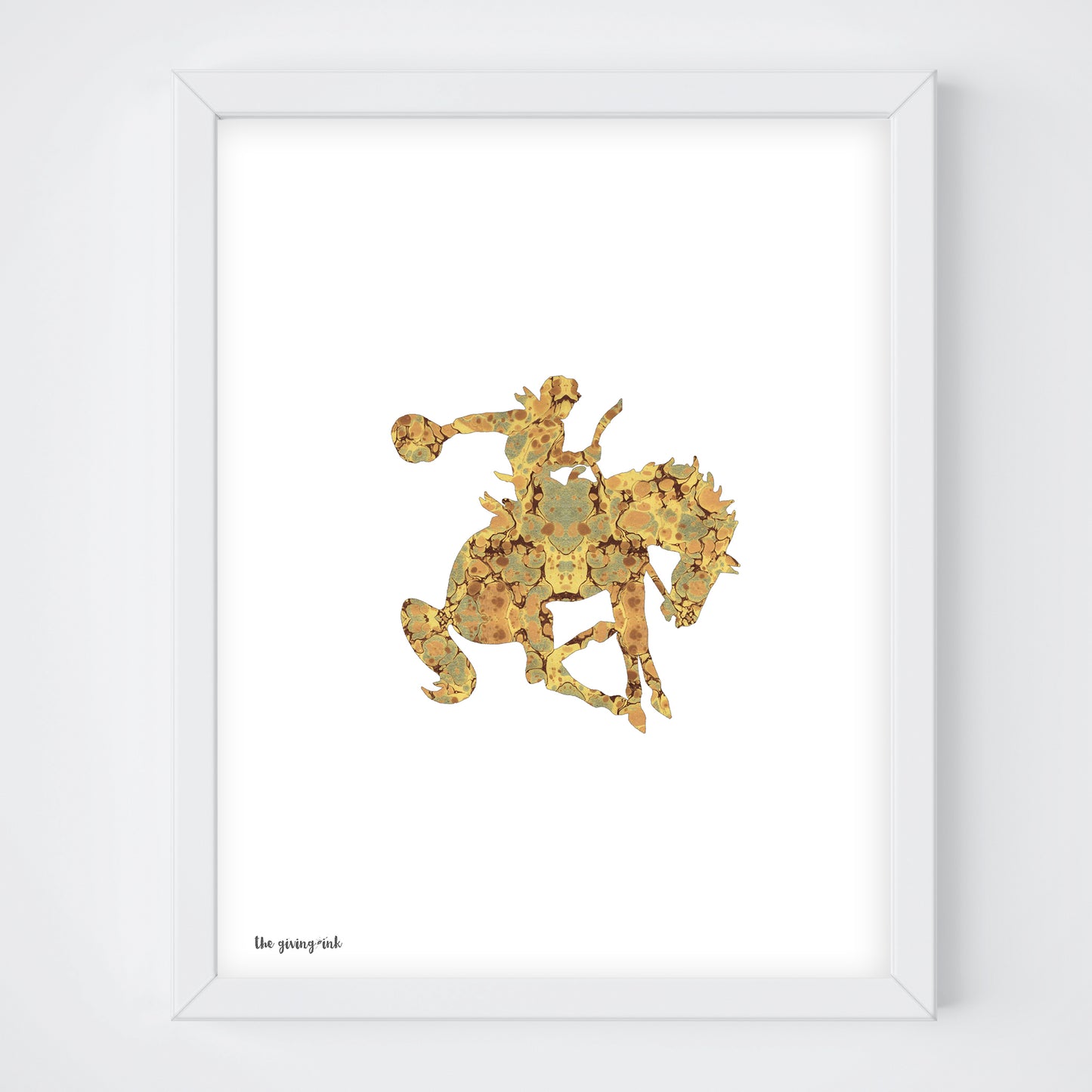 Bronco Silhouette Paper Silhouette - Giclée Print