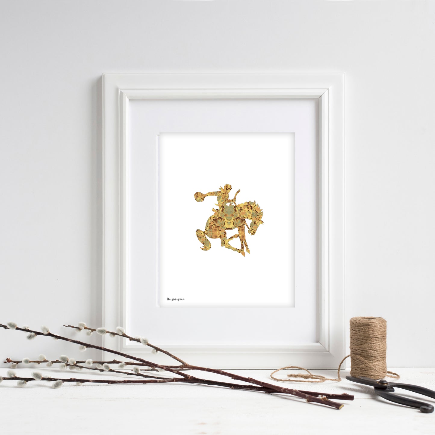 Bronco Silhouette Paper Silhouette - Giclée Print