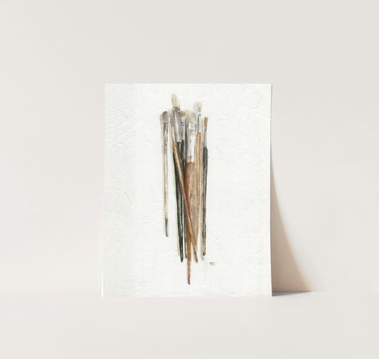 Paintbrushes on Window Sill - Giclée Print