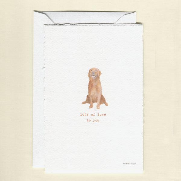 Lots of Love Golden Retriever Greeting Cards - Pack of 6