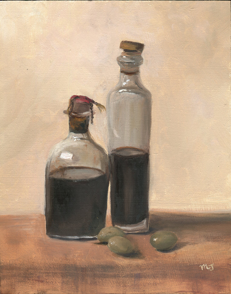 Provence Vinegar Bottle with Olives