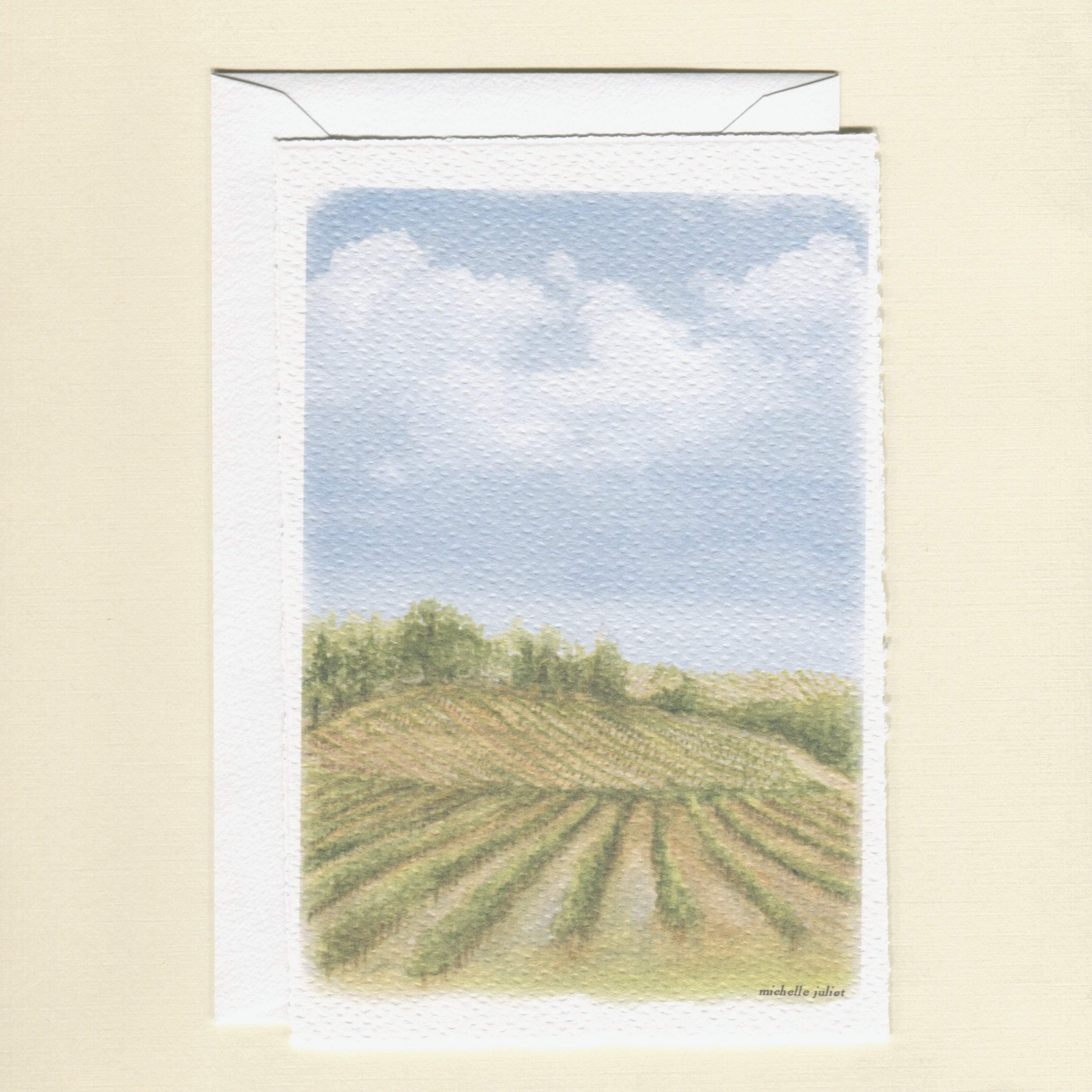 Vineyard Watercolor Greeting Cards - Pack of 6