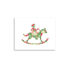 Floral Rocking Horse Art Print