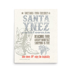 Santa Ynez Wood Block Art Print