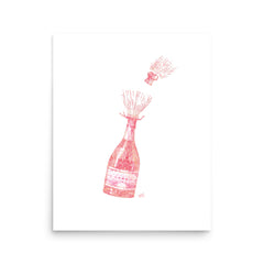 Italian Paper Champagne Art Print