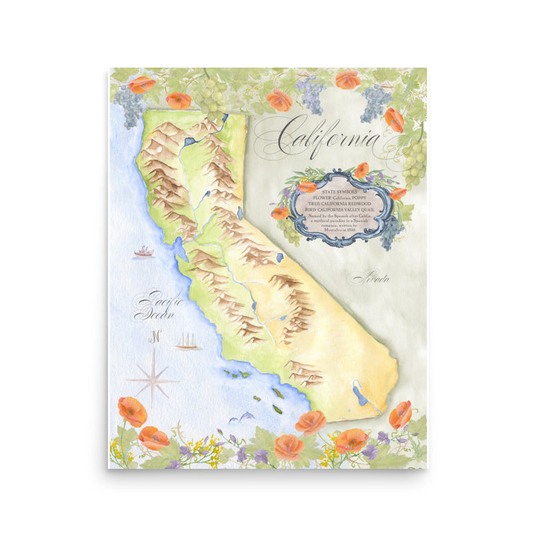California Map Art Print