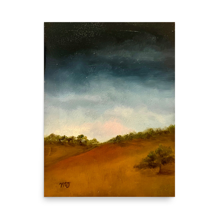 Sky, Hills and Oaks VI Art Print