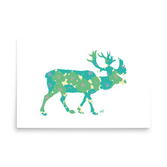 Floral Elk Art Print