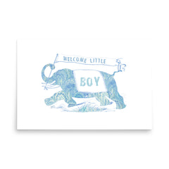 Italian Paper Elephant Welcome Boy Art Print