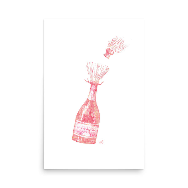 Italian Paper Champagne Art Print