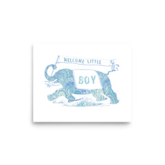 Italian Paper Elephant Welcome Boy Art Print