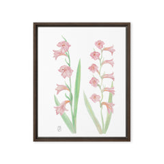 Gladiolus Watercolor Framed 16" x 20" Canvas