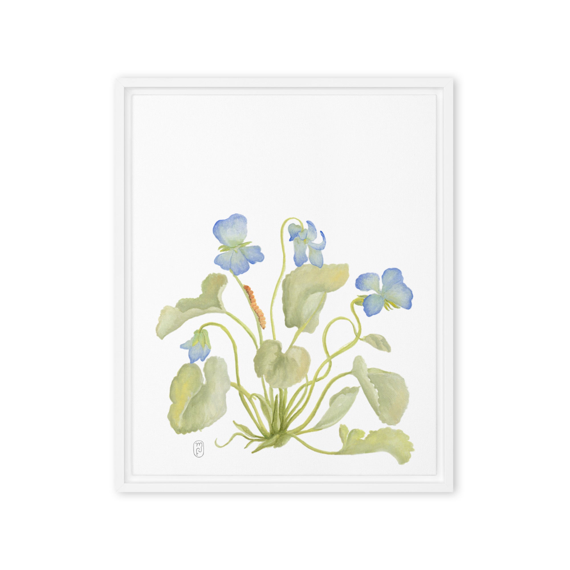 Cyclamen Watercolor Framed 16"x20" Canvas