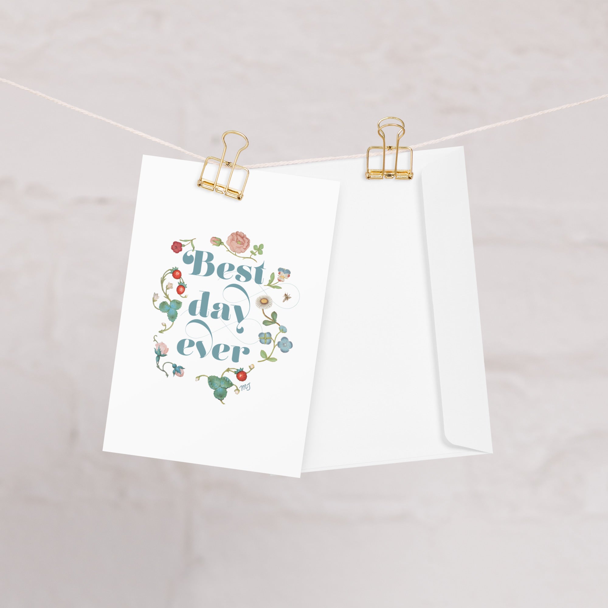 Best Day Ever Vintage Floral Greeting card