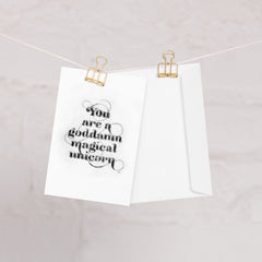 Magical Unicorn - Black Greeting card