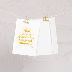 Magical Unicorn Golden Yellow Greeting card