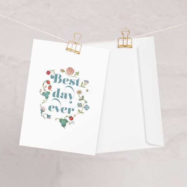 Best Day Ever Vintage Floral Greeting card