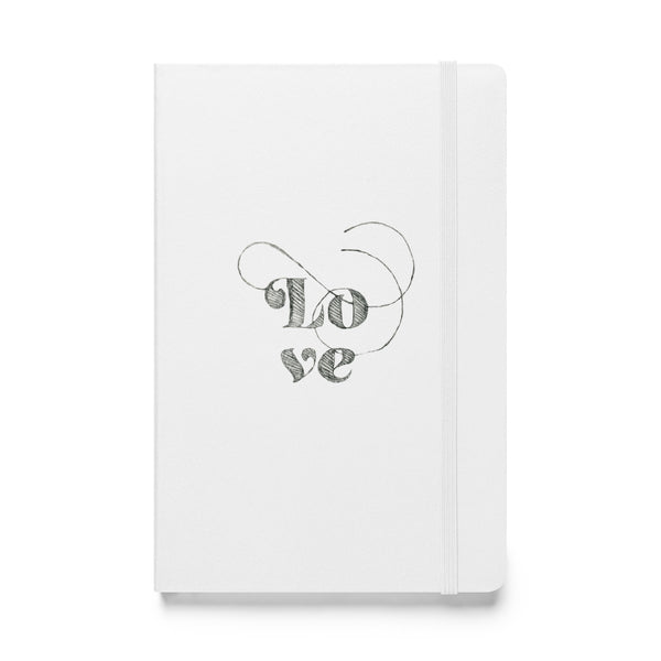 Love etching in black Hardcover bound notebook