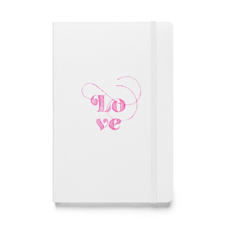 Love etching in pink Hardcover bound notebook