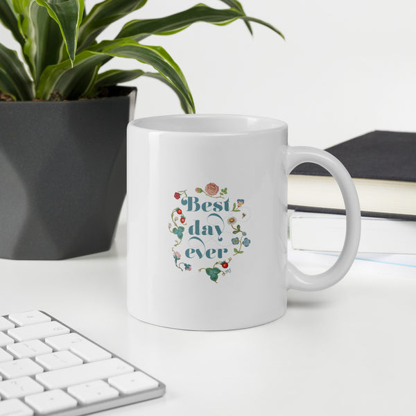 Best Day Ever Vintage Floral Mug