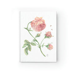 Rustic Rose Watercolor - 5 x 7.25 inches. Ruled Line Journal