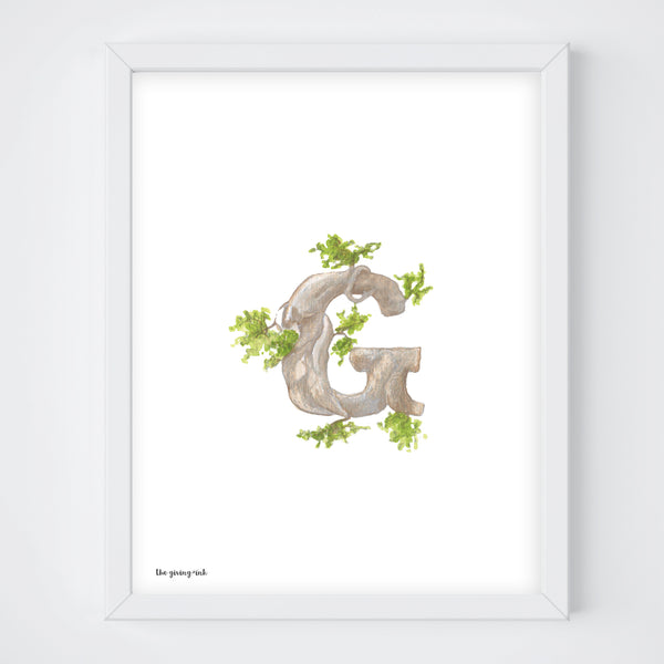 Woodland Alphabet Downloadable Print - G