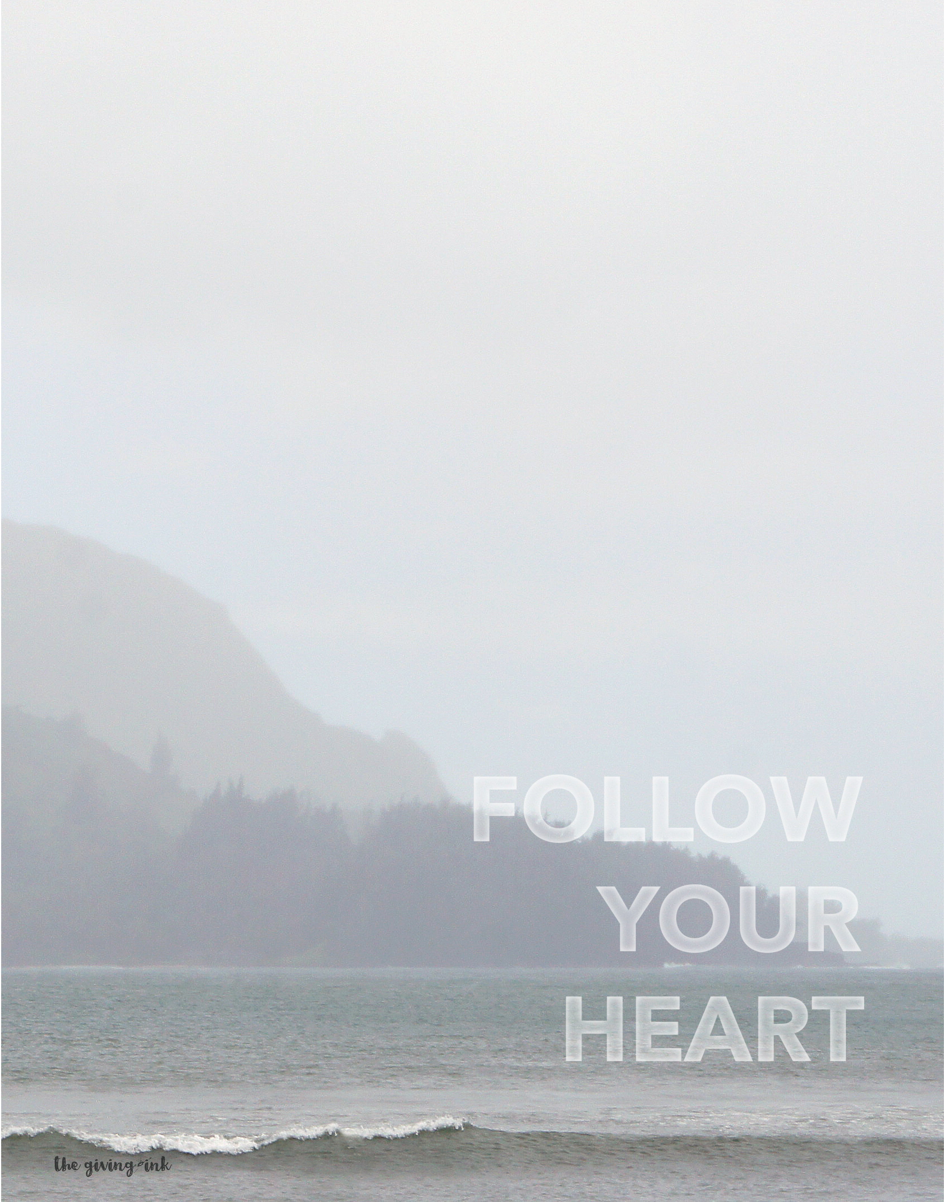 Ocean Follow Your Heart Downloadable Print