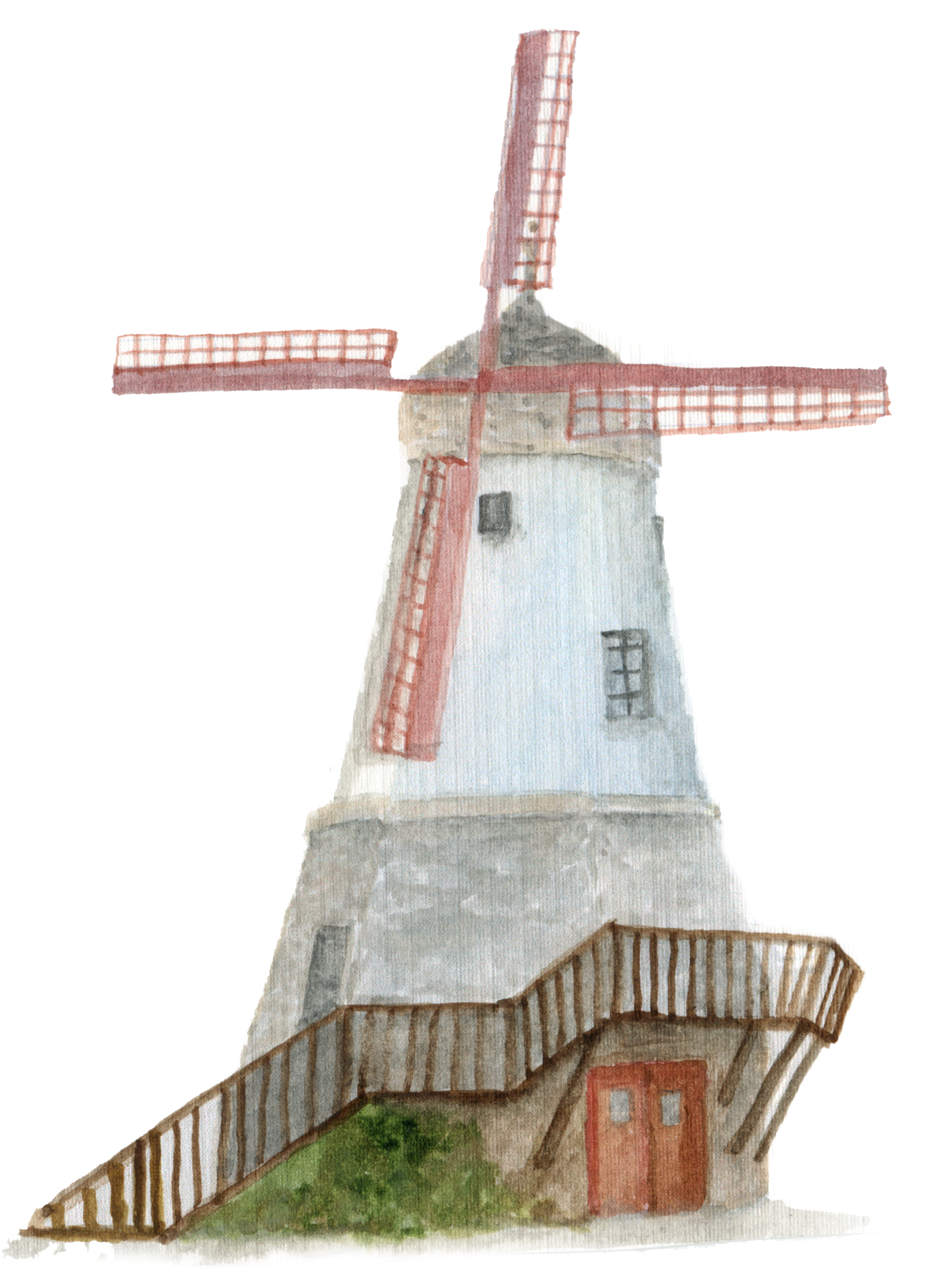 Solvang Windmill Red downloadable artwork