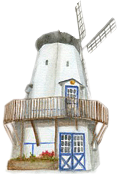 Solvang Windmill Blue downloadable artwork