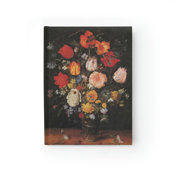 Flemish Bouquet Painting - 5 x 7.25 inches. Ruled Line Journal