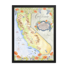 California Watercolor - Framed Print