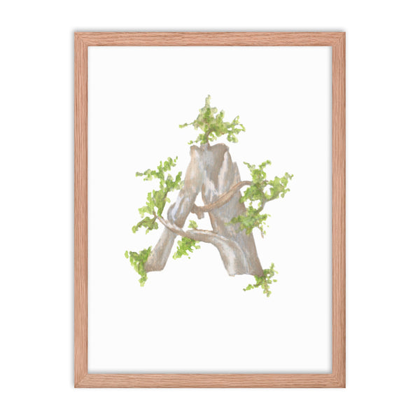 Woodland Watercolor Initial -- A