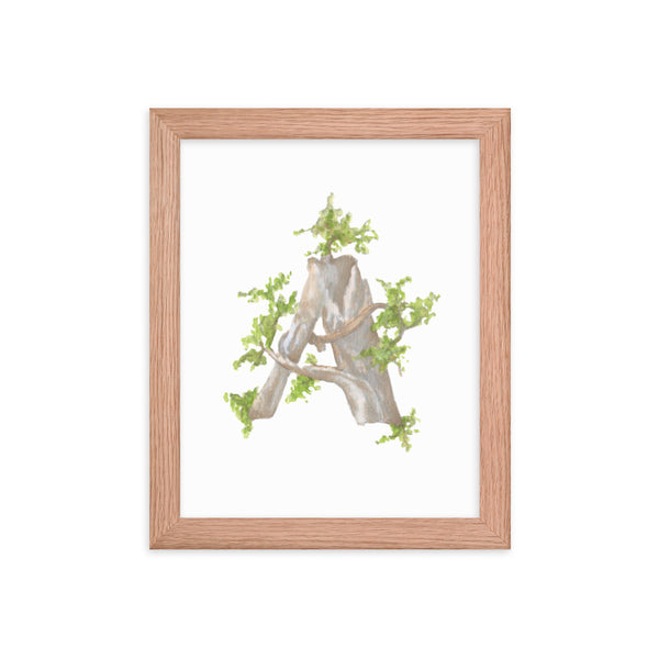 Woodland Watercolor Initial -- A