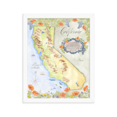 California Watercolor - Framed Print