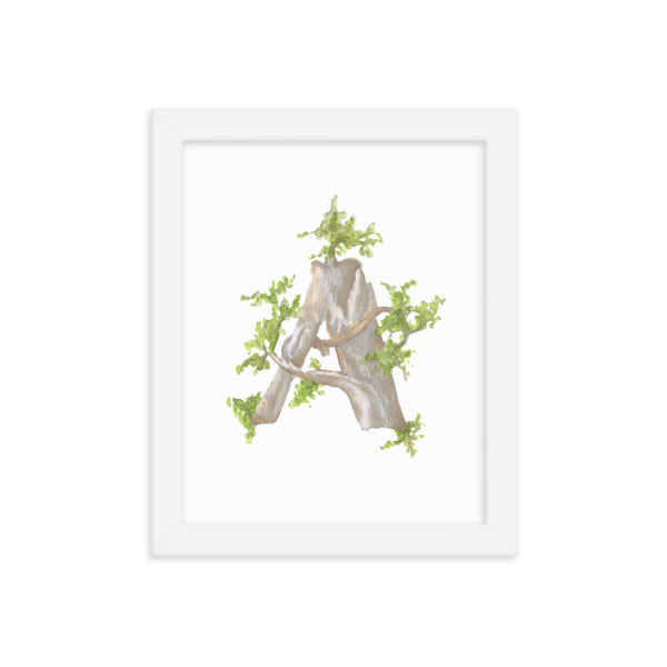 Woodland Watercolor Initial -- A
