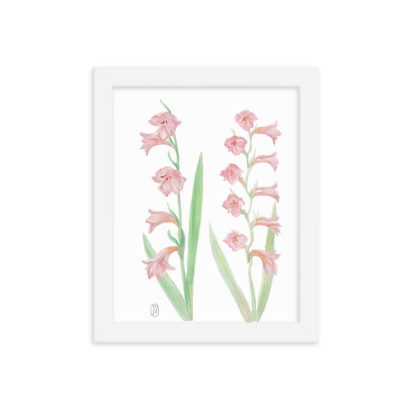 Gladiolus Watercolor in Frame